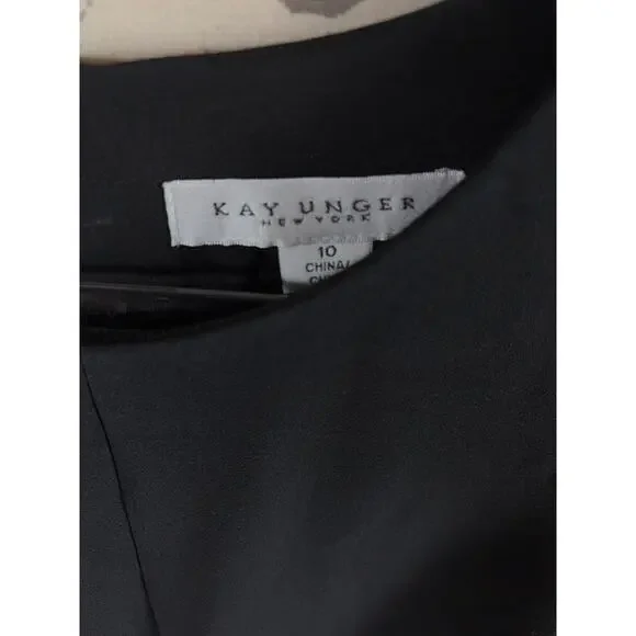 B37 Kay Unger Davina Walk Thru Jumpsuit Womens 10 Old Hollywood Modest Chic - Picture 6 of 7